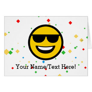 Cartão Óculos de sol legal Emoji