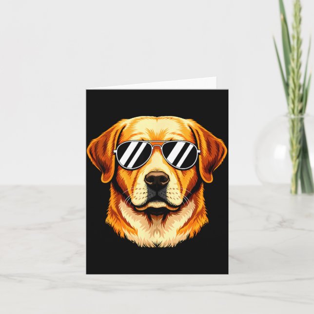 Cartão óculos de sol para cão labrador retriever  (Frente)