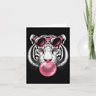 Cartão Óculos de Sol Rosa Face de Tigre Vibes da Selva Am