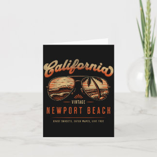 Cartão Óculos de sol vintage Newport Beach Califórnia Pôr