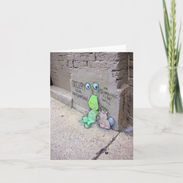 Cartão ocupe sua imaginação (Frente)