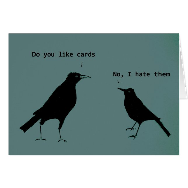 Cartão Odeio cartas (Frente Horizontal)