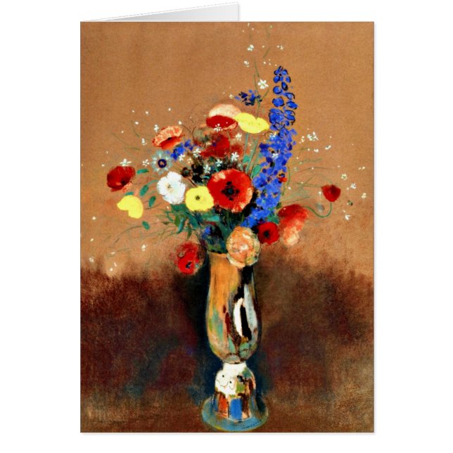Cartão Odilon Redon - Buquê de flores silvestres em Vase (Frente)