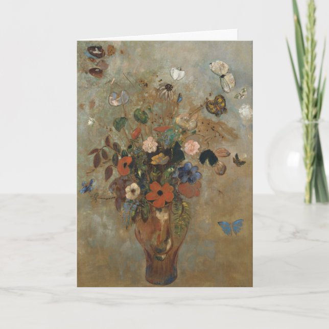 Cartão Odilon Redon, Vida Estática com Flores - Aniversár (Frente)