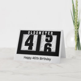 Cartão Odometer Preto para 46.o aniversário
