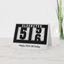 Cartão Odometer Preto para 56.º Aniversário