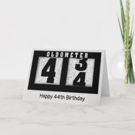 Cartão Odometer Preto para Aniversário de 44