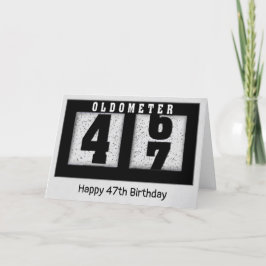 Cartão Odometer Preto para o 47º Aniversário