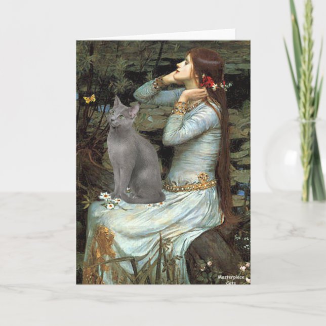 Cartão Ofélia - gato Azul Russo (Frente)