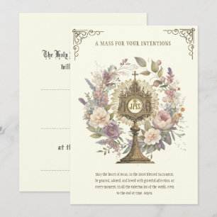 Cartão Oferta de Floral Divina Louvores Eucaristia Missa