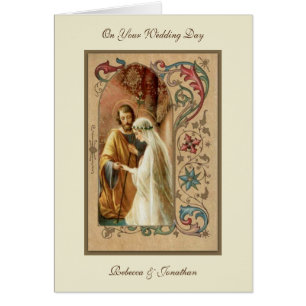Cartão Oferta de Missa de Casamento Católica Elegante