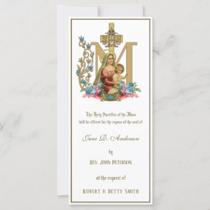 Cartão Oferta de Missa de Réquiem Católica Religiosa