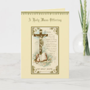 Cartão Oferta de Missa de Simpatia Católica Tradicional C