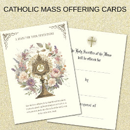 Cartão Oferta em Massa de Divinos Florais Elogia Eucarist