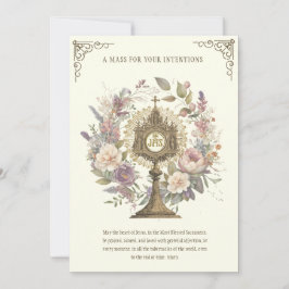 Cartão Oferta em Massa de Divinos Florais Elogia Eucarist