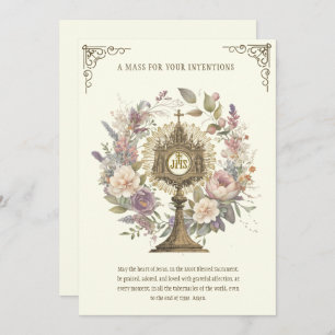 Cartão Oferta em Massa de Divinos Florais Elogia Eucarist