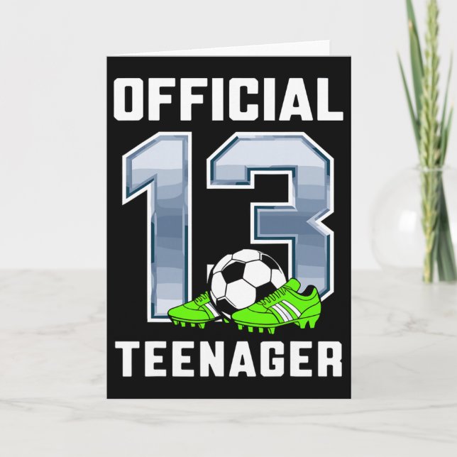 Cartão Official Teenager 13th Brithday Party Soccer Theme (Frente)