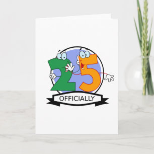 Cartão Oficialmente 25 Banner de Aniversário