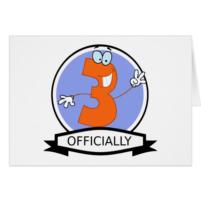 Cartão Oficialmente 3 Banner de Aniversário (Frente Horizontal)