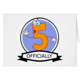 Cartão Oficialmente bandeira de 5 aniversários