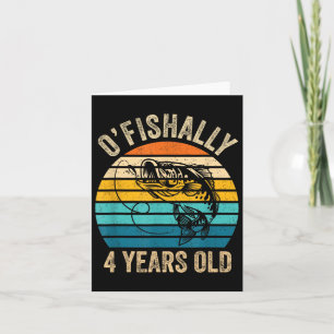 Cartão Ofisalmente 4 anos Camisa 4.o aniversário Vintagem
