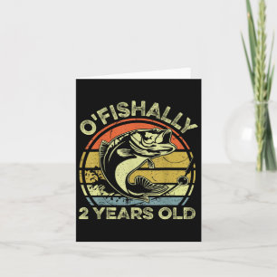Cartão Ofisalmente Pesca De segundo aniversário De Camisa