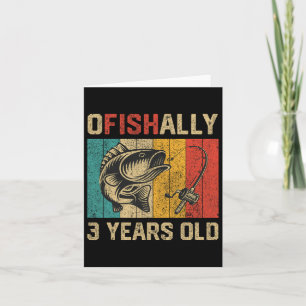Cartão Ofishally, 3 Anos, Pesca Engraçado Aniversário Fis