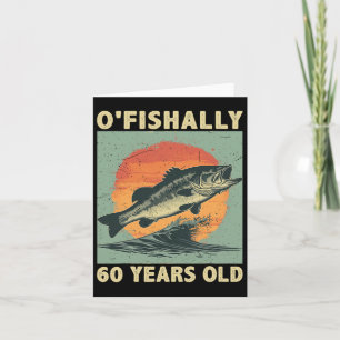 Cartão Ofishally 60 anos de idade 1965 Pesca Pescador 60º