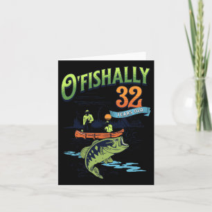 Cartão Ofishalmente 32 Anos Tema De Pesca 32.O Aniversári