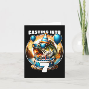 Cartão O'fissuralmente 7 Anos Pescaria Aniversário 7 Bday