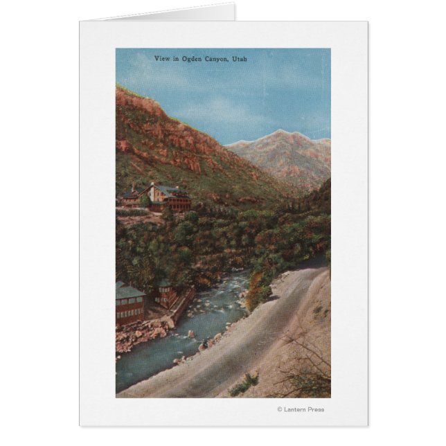 Cartão Ogden, Utah - Ogden Canyon View & River (Frente)