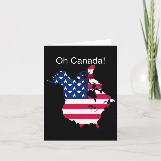 Cartão Oh Canadá Engraçado Mapa Dos Eua 2 (Frente)