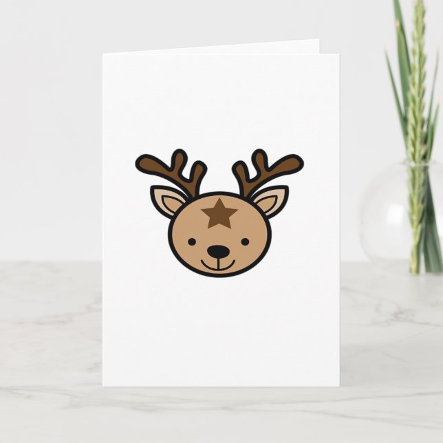 Cartão Oh Cute Deer Minimal Design  (Frente)