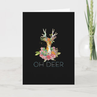 Cartão Oh Deer Cute Colorful Deer MinFolded Greeting Card