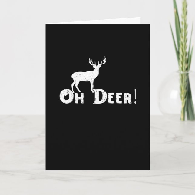 Cartão Oh Deer Estilo Gráfico Limpo (Frente)