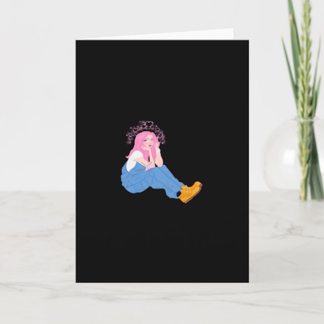 Cartão Oh Deer Graphic Artistic DesigFolded Greeting Card (Frente)