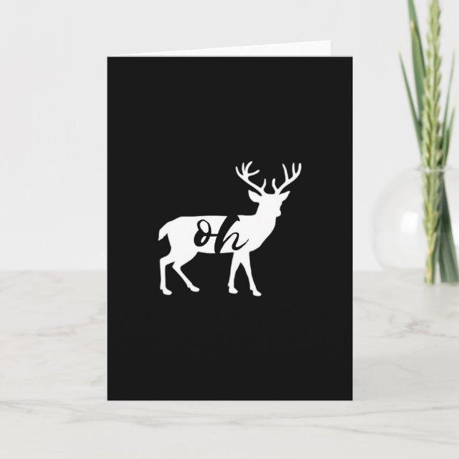 Cartão Oh Deer Monochrome Minimal Design (Frente)