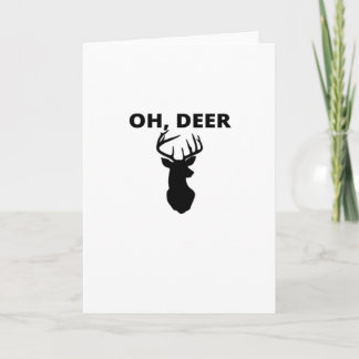 Cartão Oh Deer Oh Dear Whimsical Art Folded Greeting Card