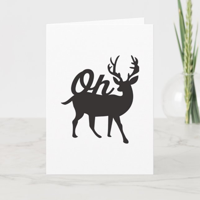 Cartão Oh Deer Vibração Clássica Retro (Frente)