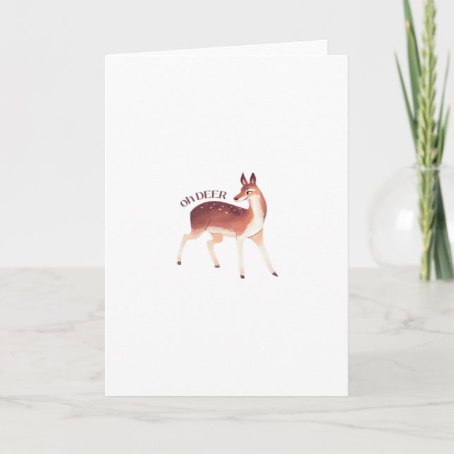 Cartão Oh Deer Whimsical Creative DesFolded Greeting Card (Frente)