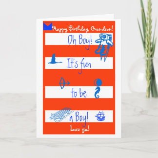 Cartão Oh!  É divertimento a ser um menino!  Grands