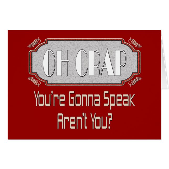 Cartão Oh excremento (Frente Horizontal)