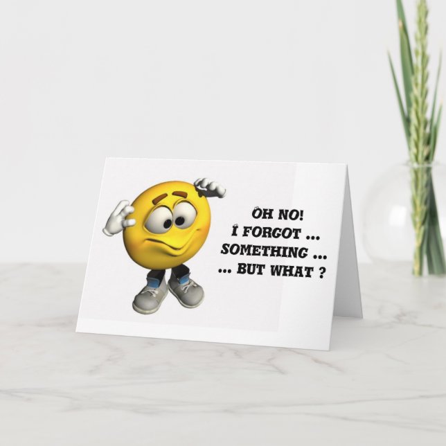 Cartão Oh não! Eu esqueci... alguma coisa (Frente)