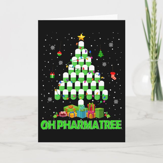 Cartão Oh Pharmatree Christmas Tree Pharmacy Medication P (Frente)