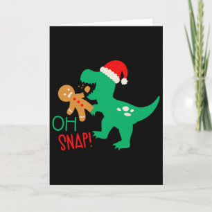 Cartão Oh Snap Biscoito De Natal Dinossauro Papai Noel Na