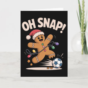 Cartão Oh Snap Biscoito de Natal Futebol Divertido de Nat