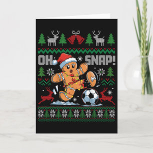 Cartão Oh Snap Futebol Homem de Biscoito de Natal Natal X
