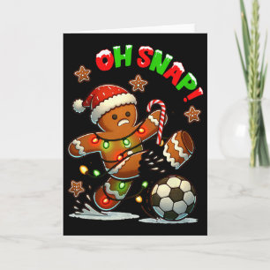 Cartão Oh Snap Futebol Homem de Biscoito de Natal Natal X