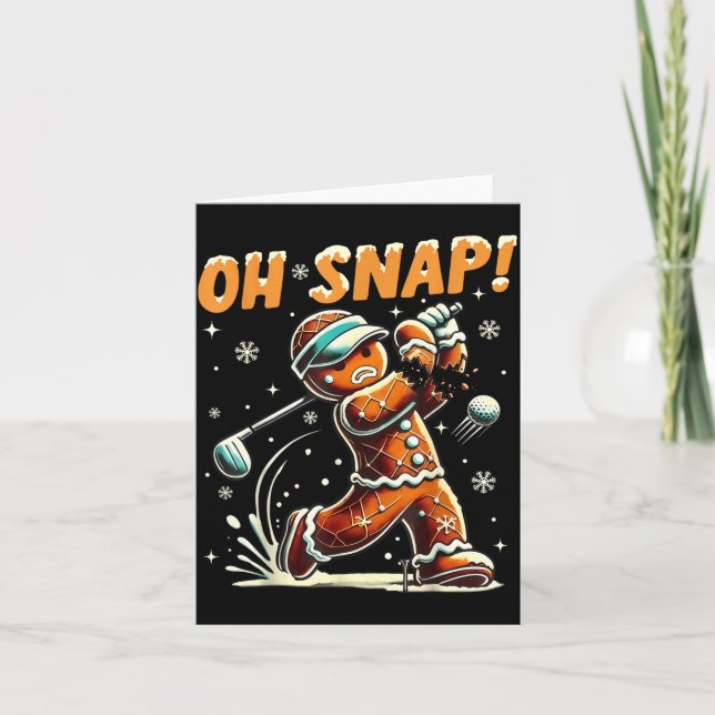 Cartão Oh Snap Gingerbread Golfer Golf Christmas Golfing  (Frente)