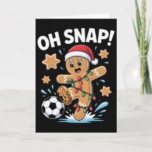 Cartão Oh Snap Homemem de gengibre Natal Futebol Pijama A
